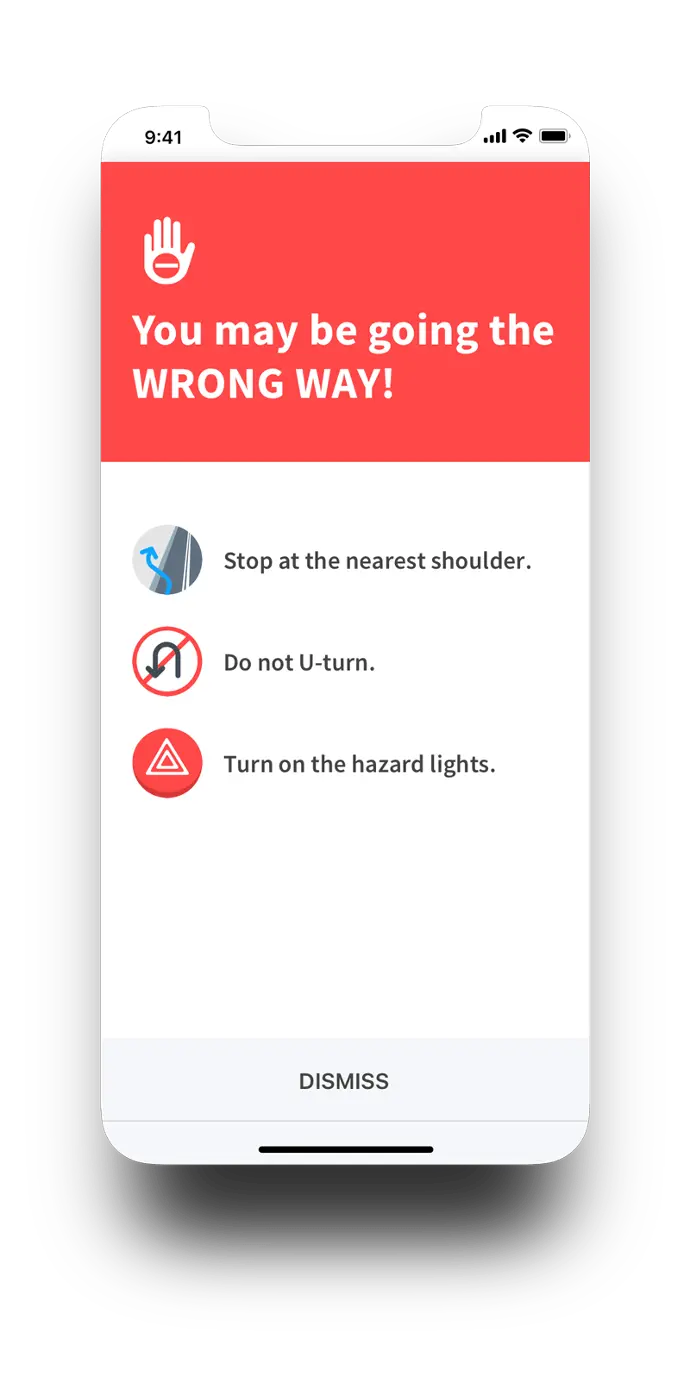 Wrong-way driver feature