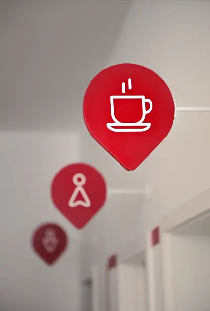 Signs inside NDrive office